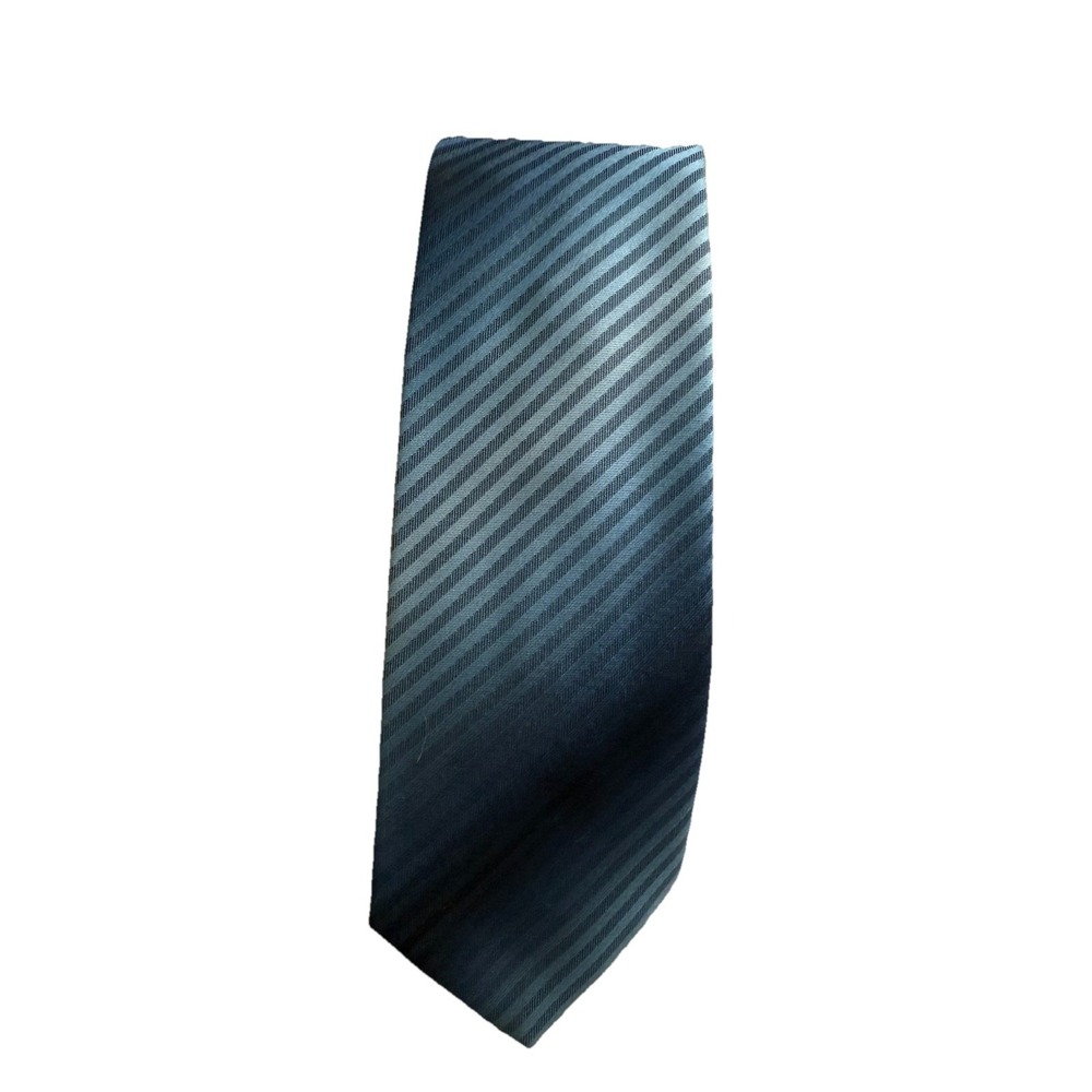 Vintage Beau Brummel Tie Necktie Blue Striped 100% Polyester Fabric W. Germany